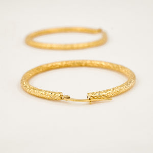 Vintage gold 42mm Gold Nugget Hoops