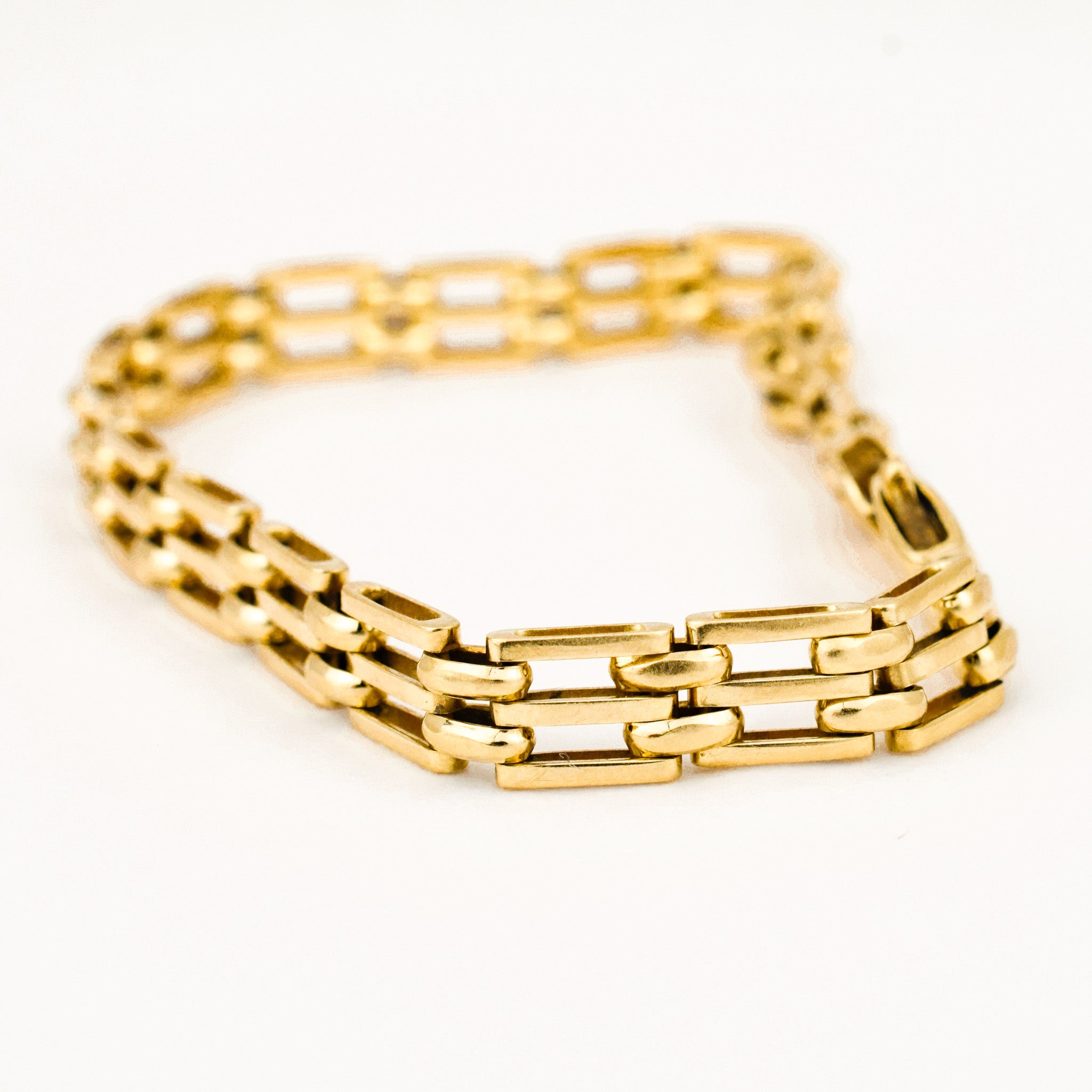 Vintage 14k 7.25" Gate Link Bracelet