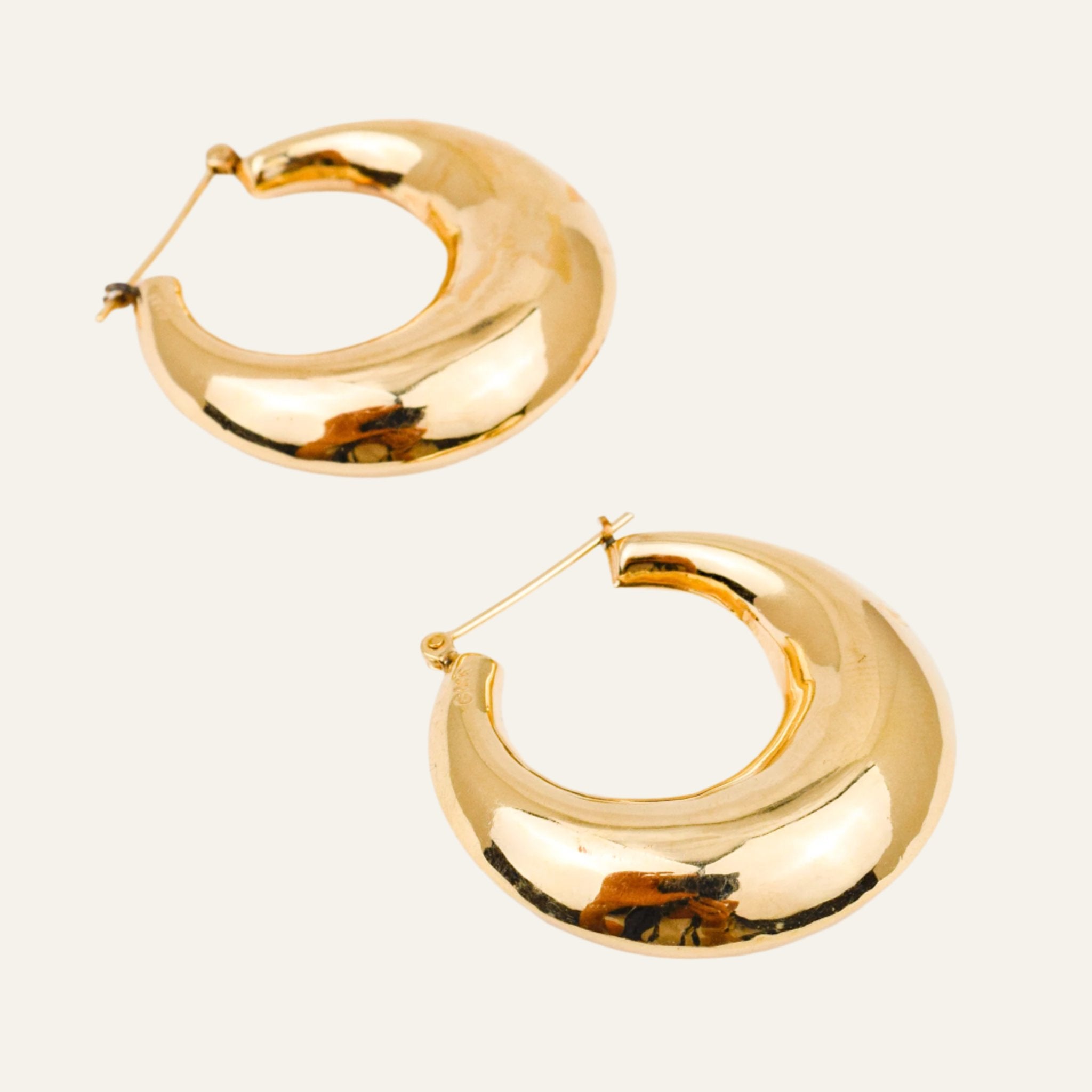 Vintage golf 33.2mm Puffy Large Hoops 