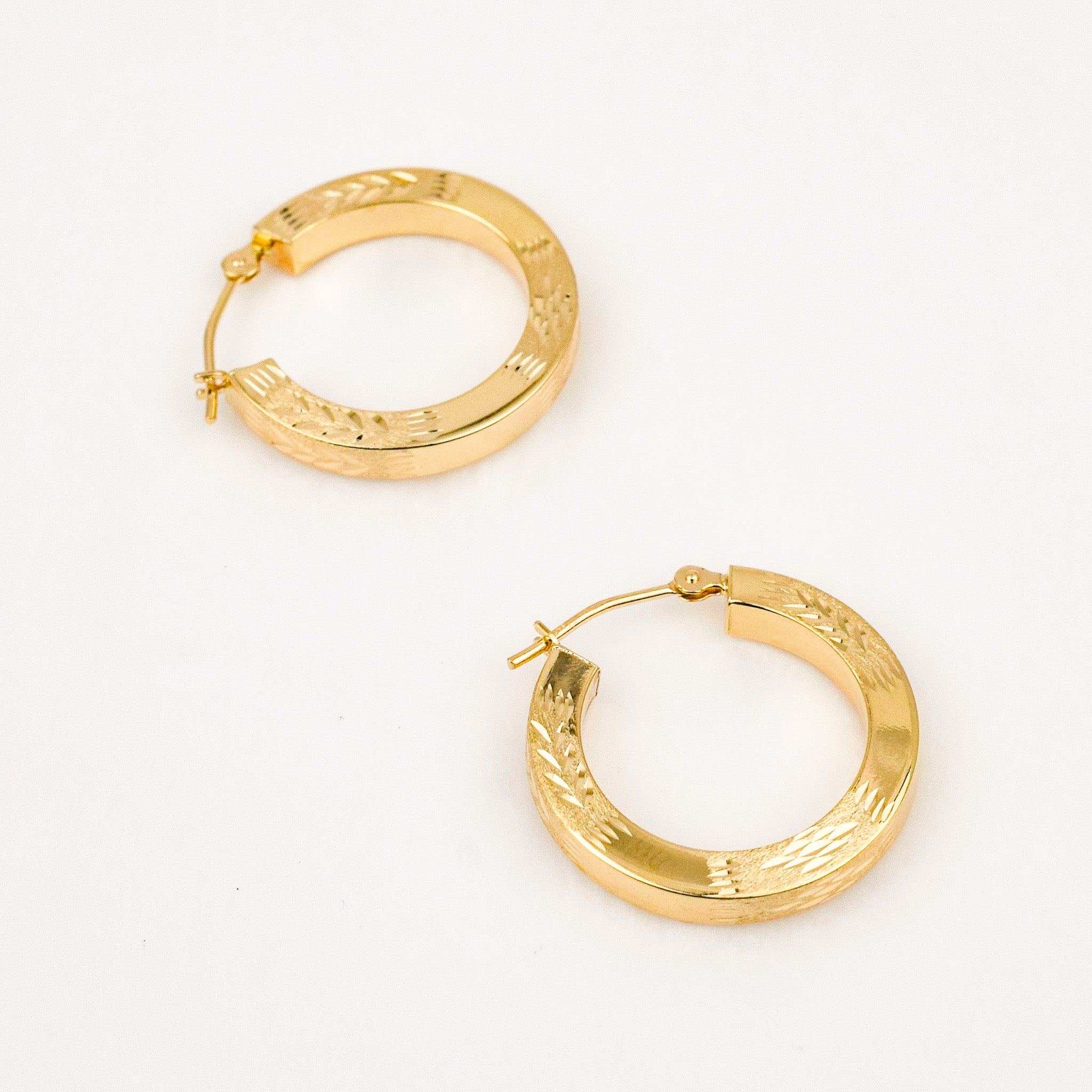 Vintage gold 20.2mm Laser Cut Hoops
