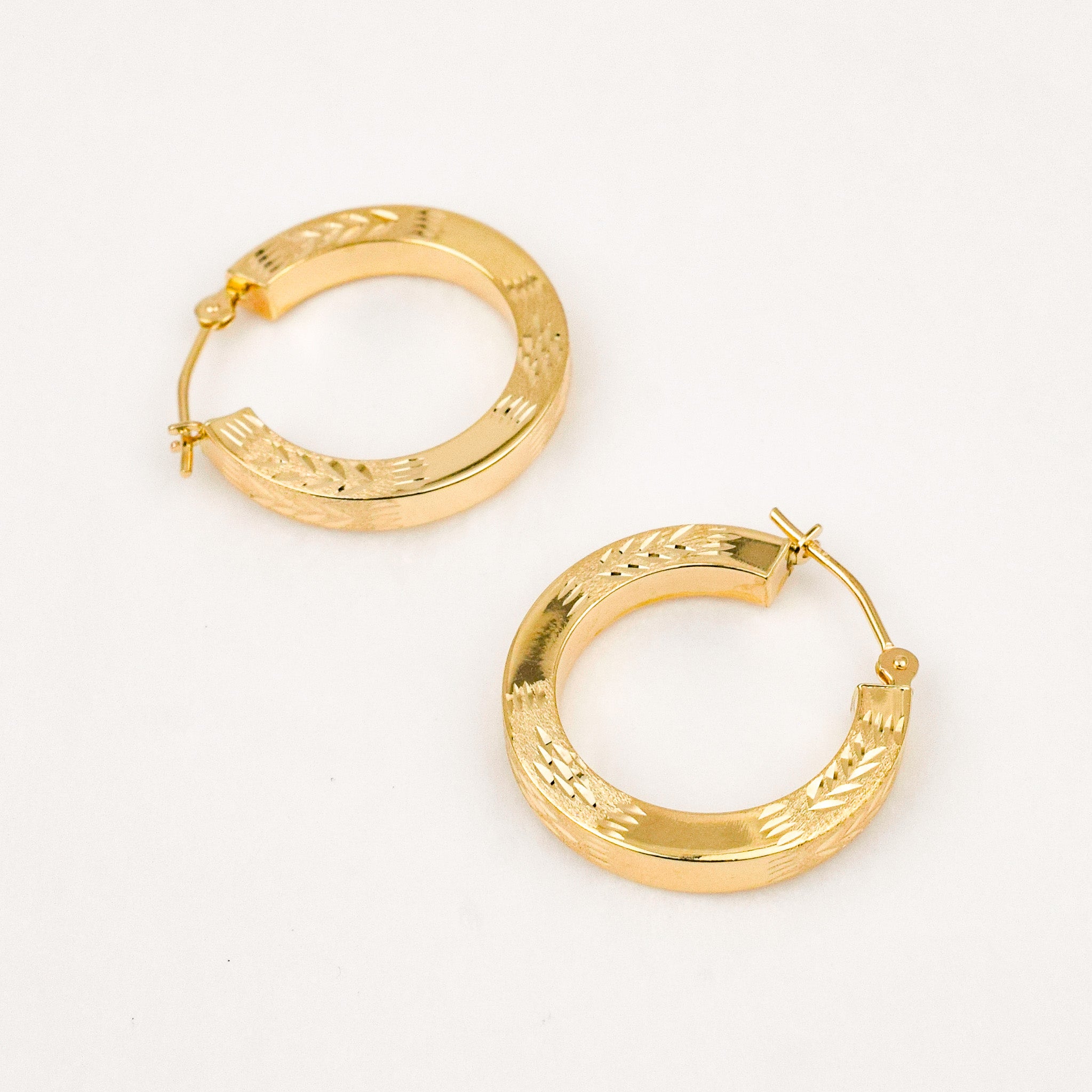 Vintage gold 20.2mm Laser Cut Hoops