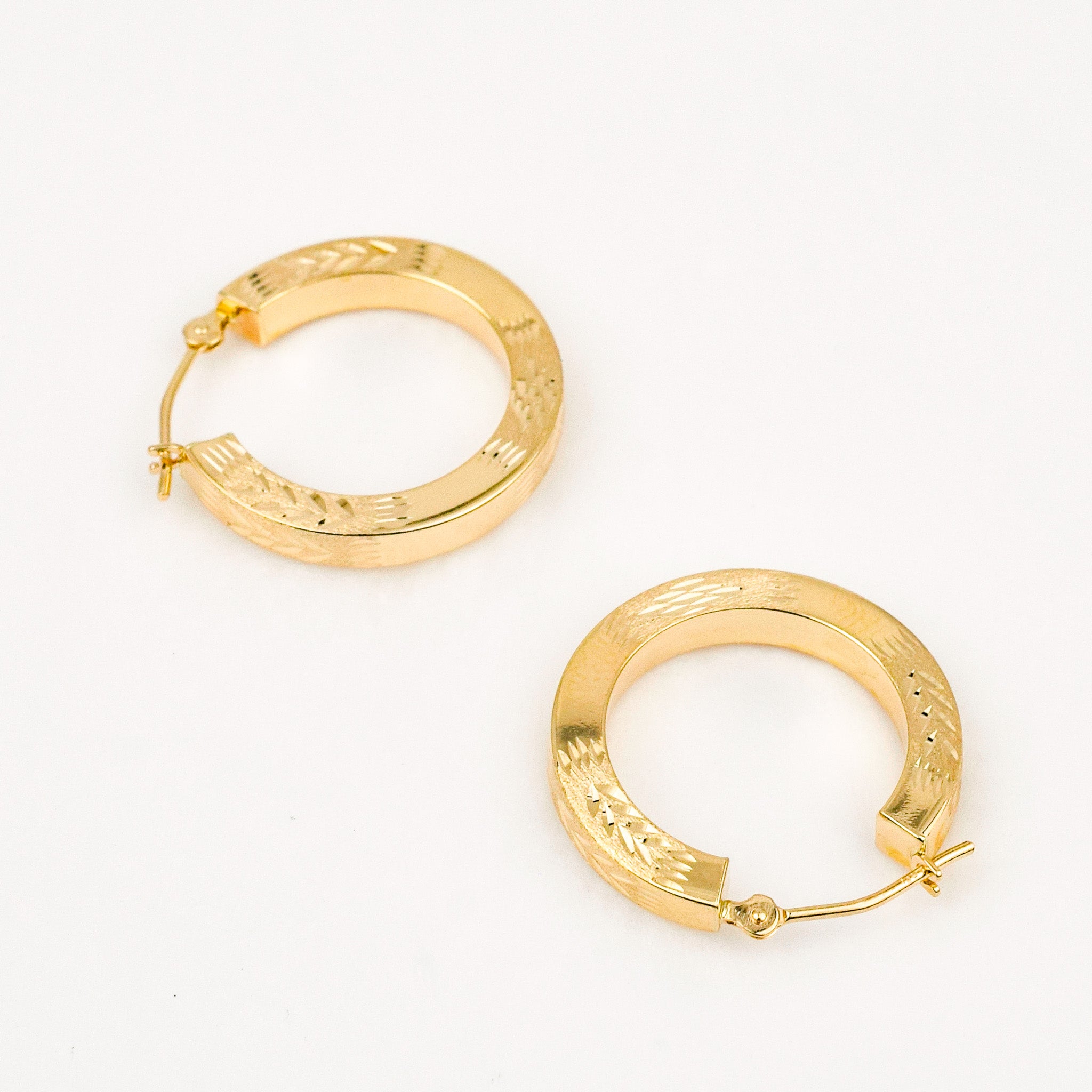 Vintage gold 20.2mm Laser Cut Hoops