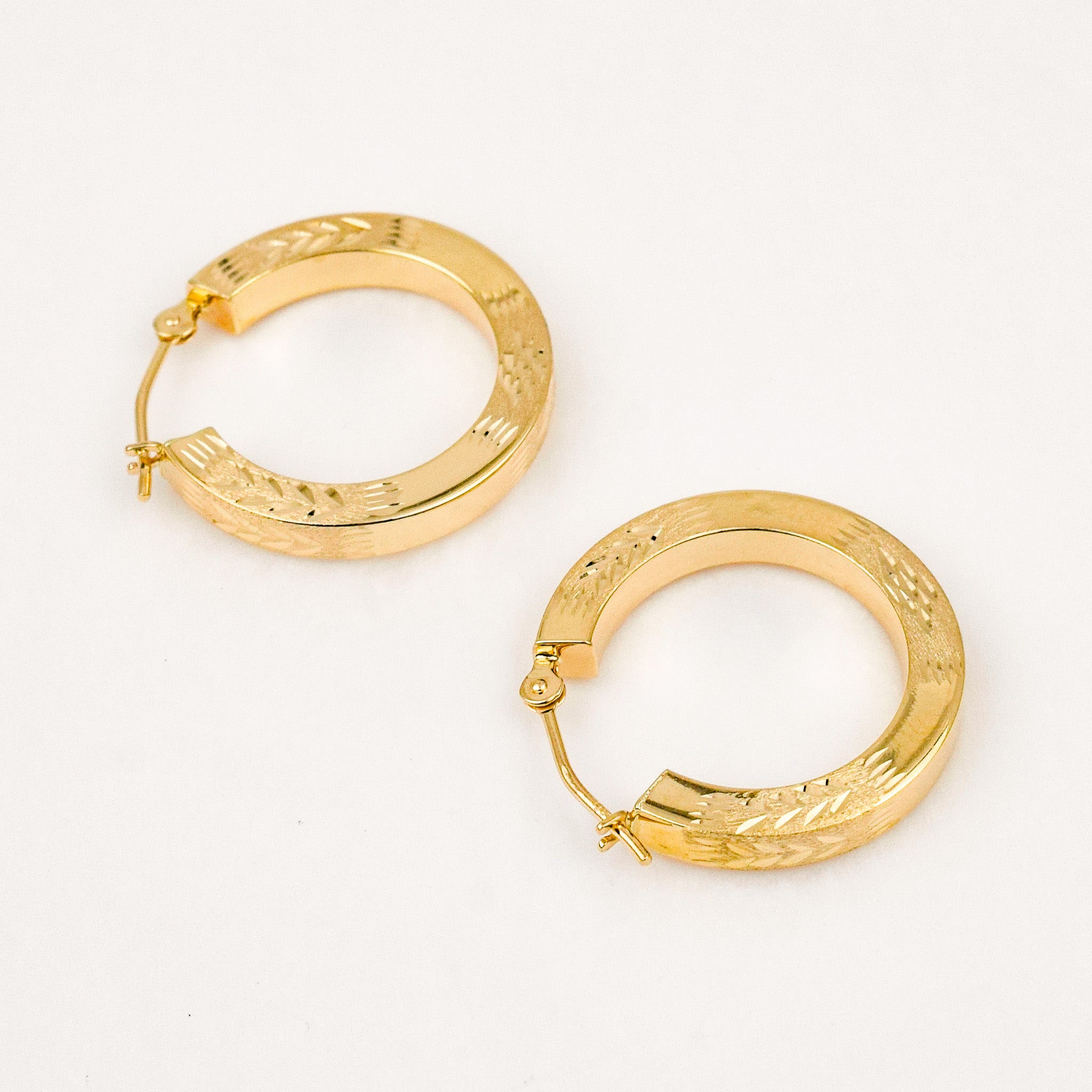 Vintage gold 20.2mm Laser Cut Hoops