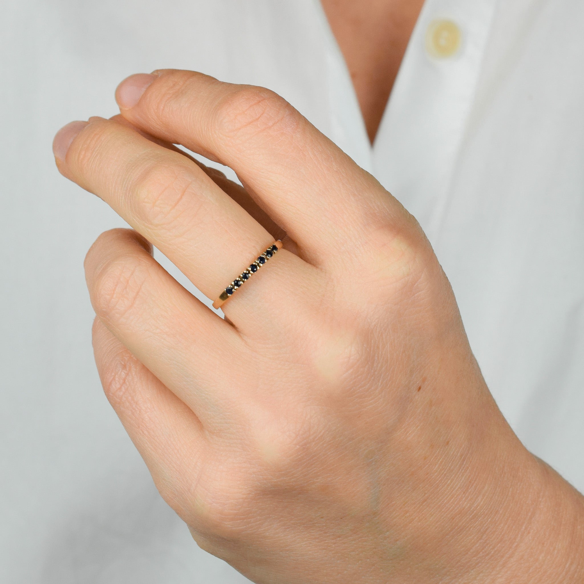 Dainty Sapphire Gold Band