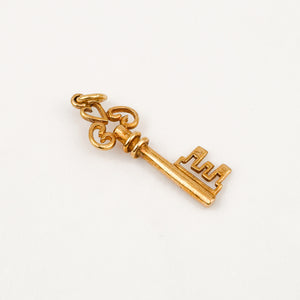 Vintage gold Ornate Key Charm