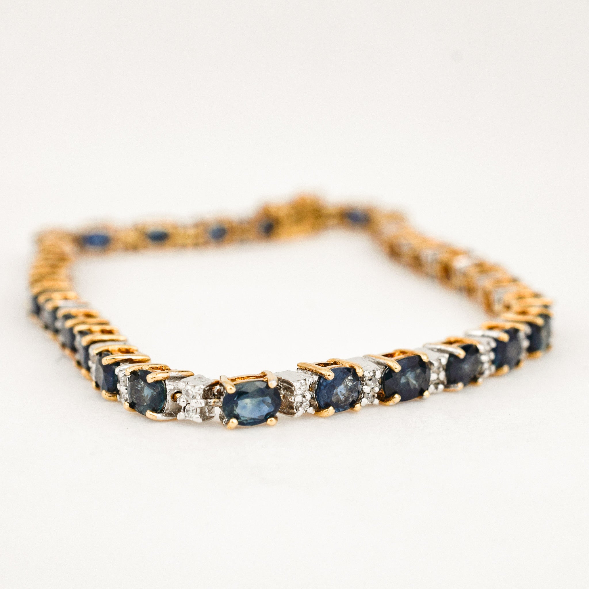 7.5" Sapphire and Diamond Bracelet