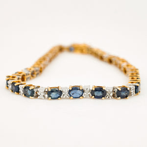 7.5" Sapphire and Diamond Bracelet