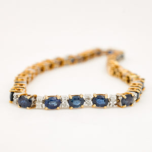 7.5" Sapphire and Diamond Bracelet