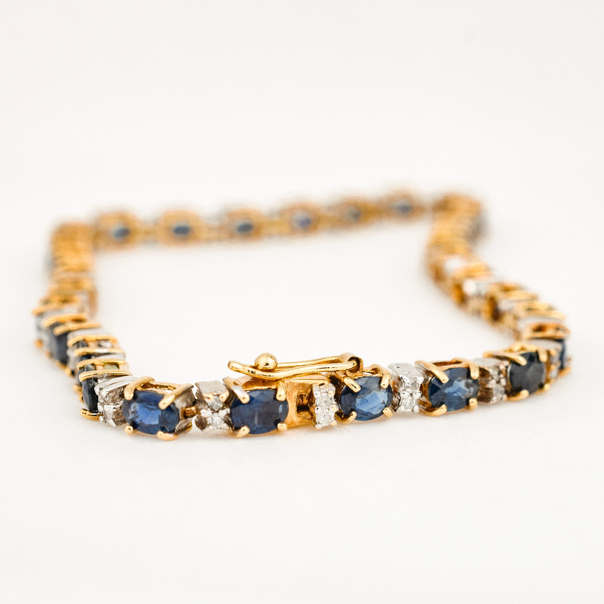 7.5" Sapphire and Diamond Bracelet