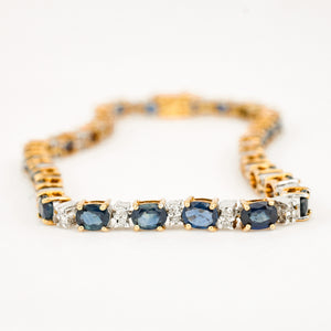 7.5" Sapphire and Diamond Bracelet