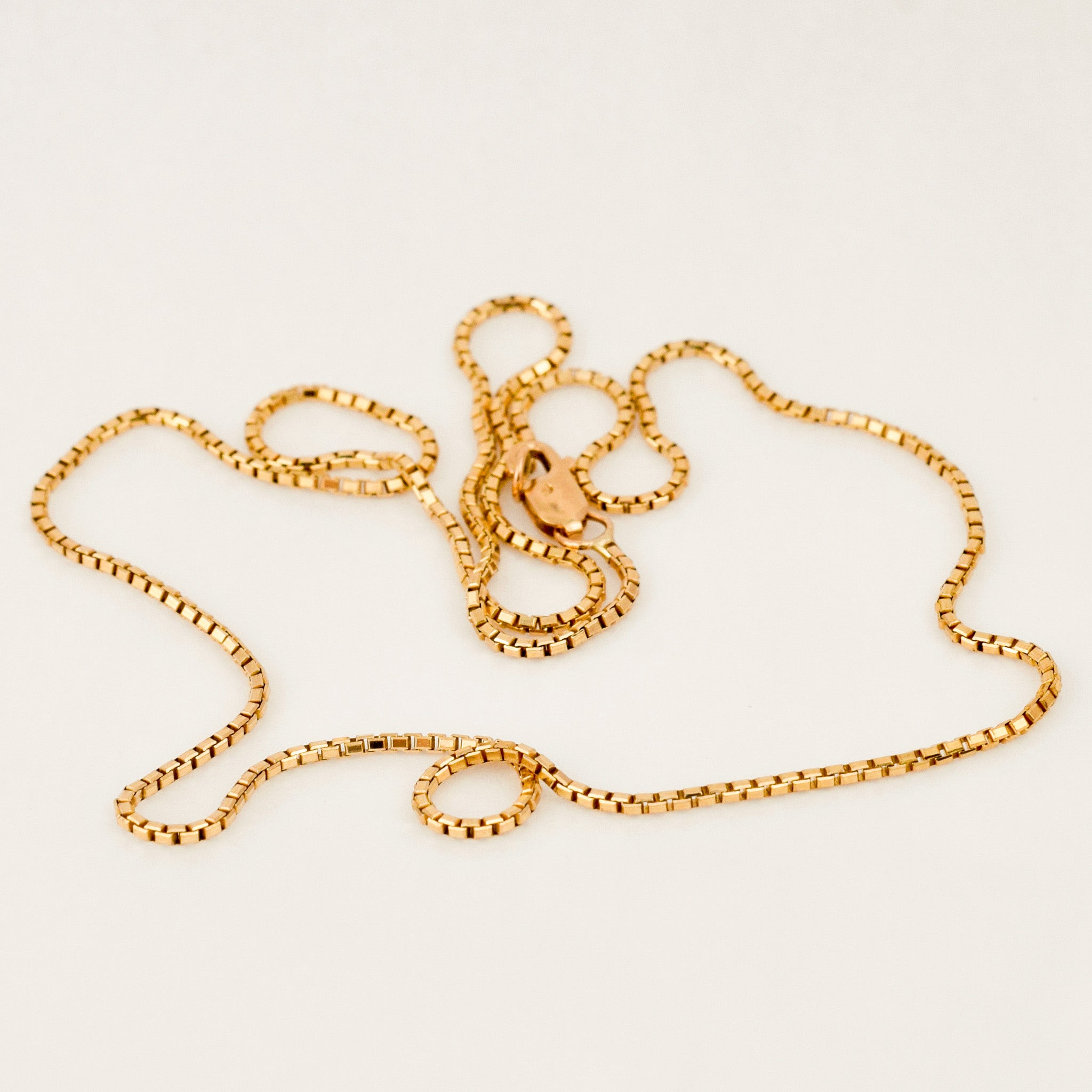 16" Dainty Box Link Chain Necklace