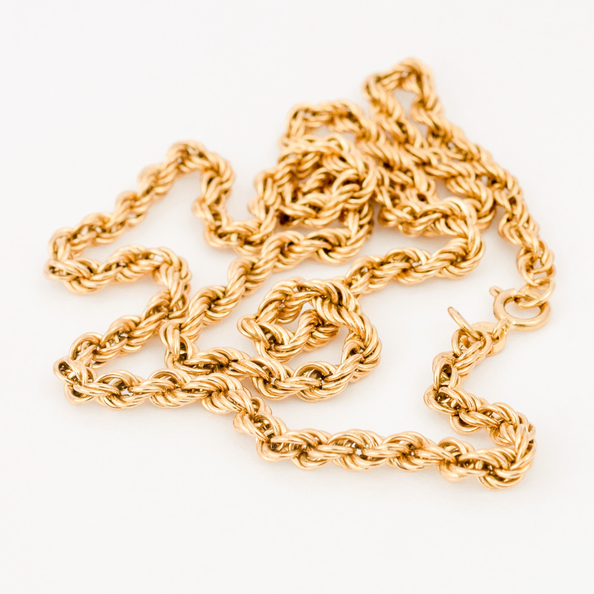 vintage 10k 19” Rope Chain Necklace