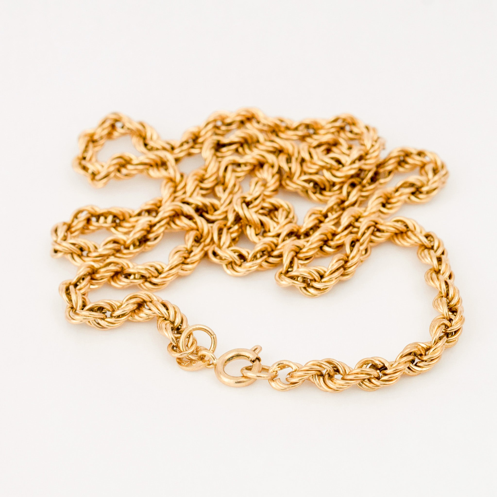 vintage 10k 19” Rope Chain Necklace