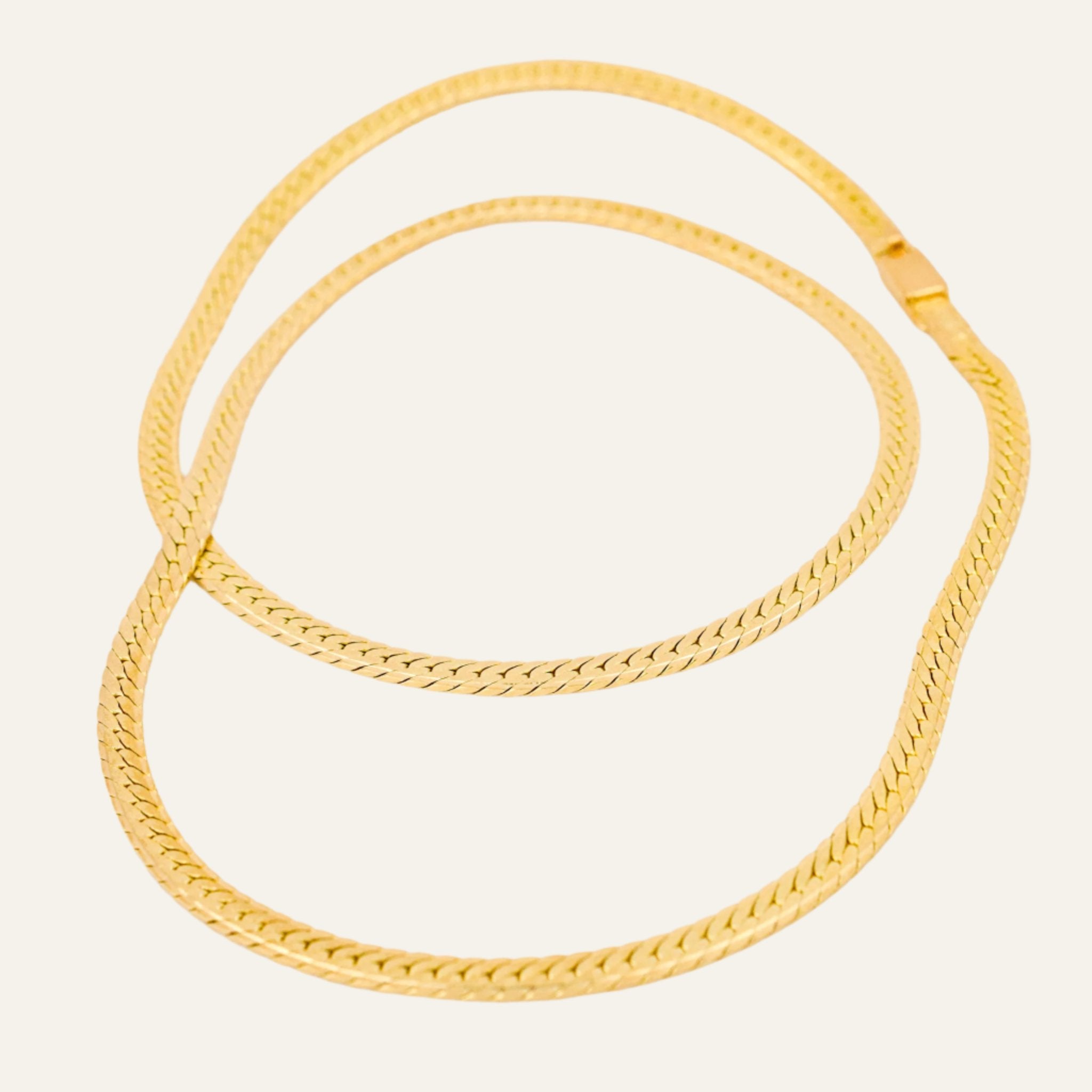 vintage 14k 18” Sleek Herringbone Necklace