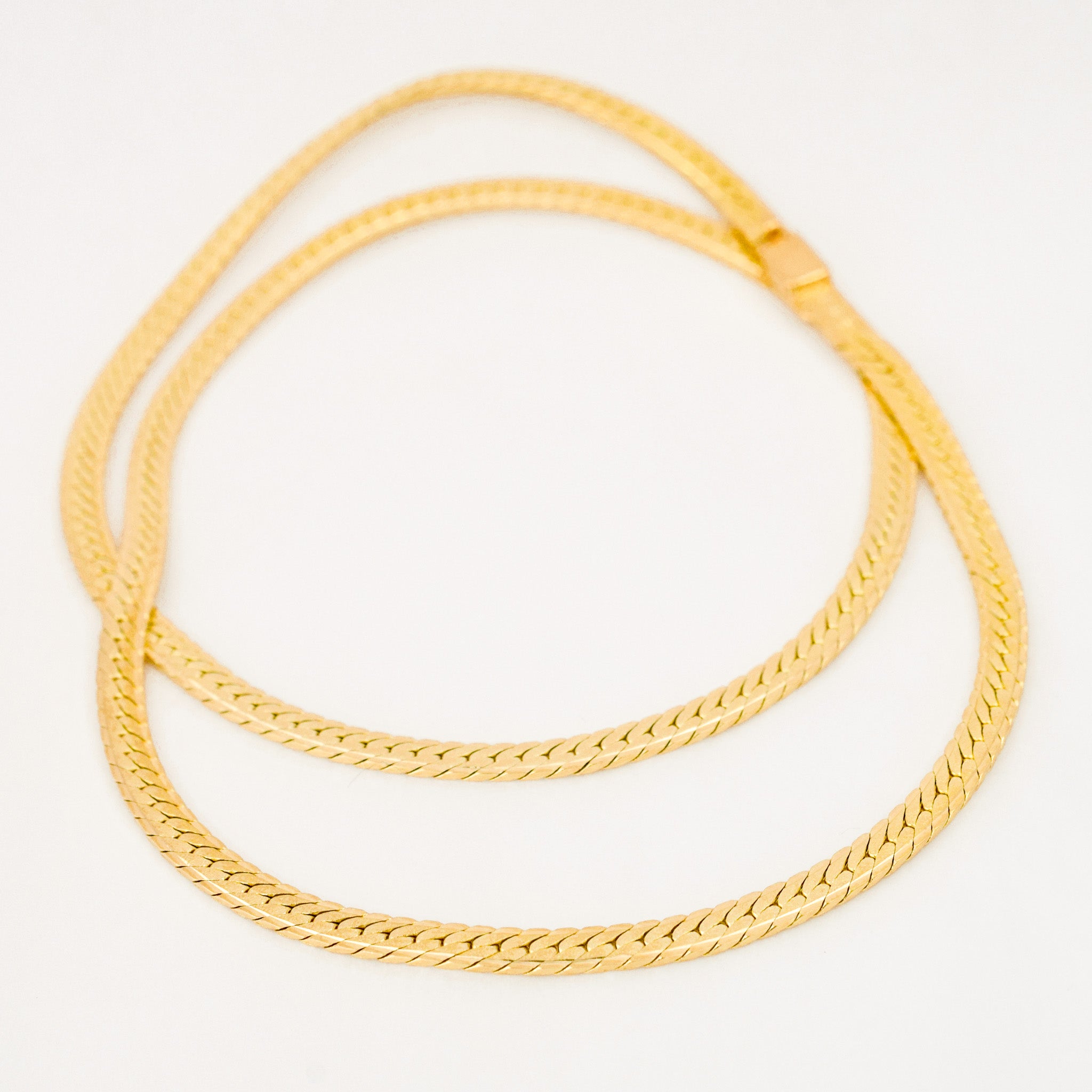 vintage 14k 18” Sleek Herringbone Necklace