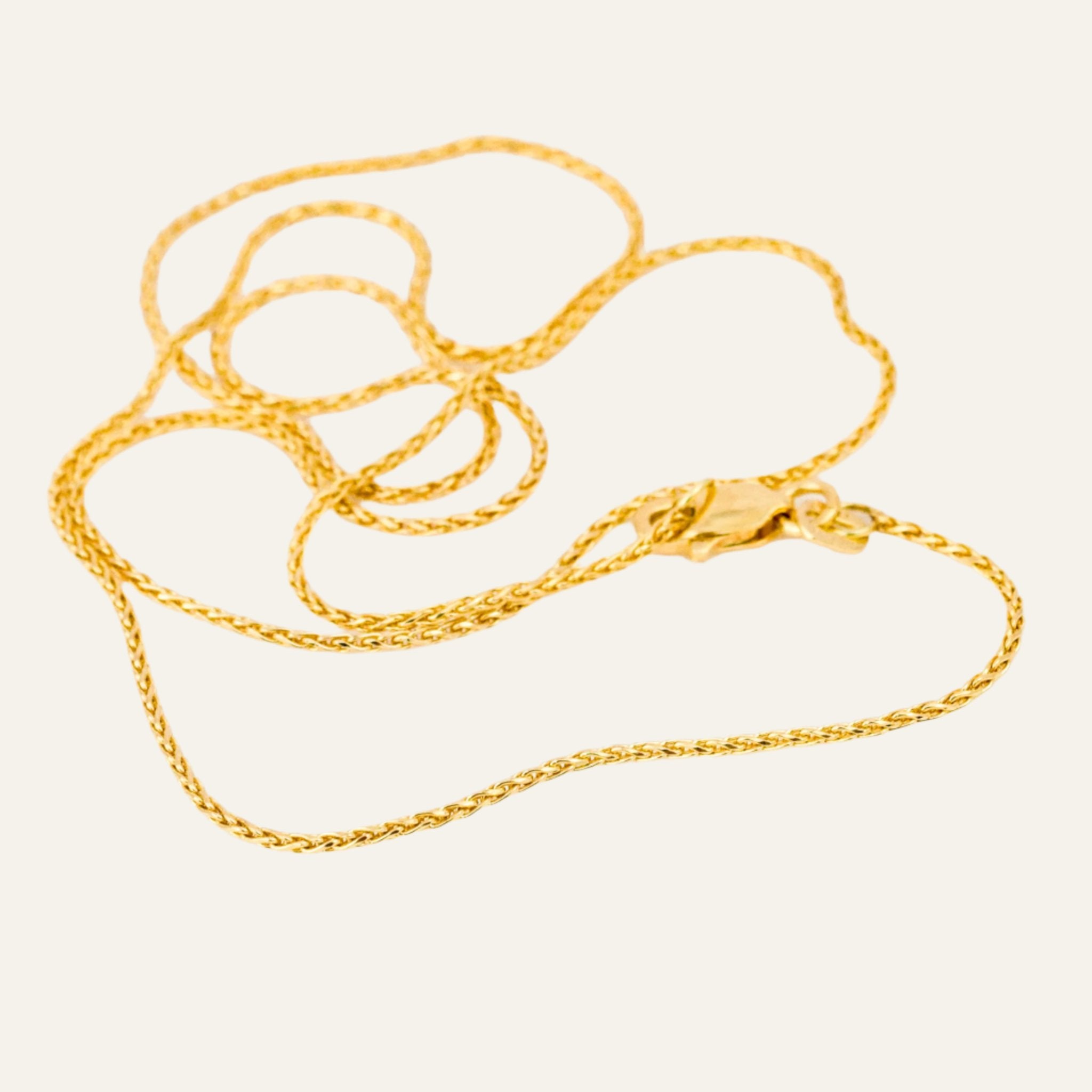 vintage 14k 18” Dainty Wheat Chain Necklace
