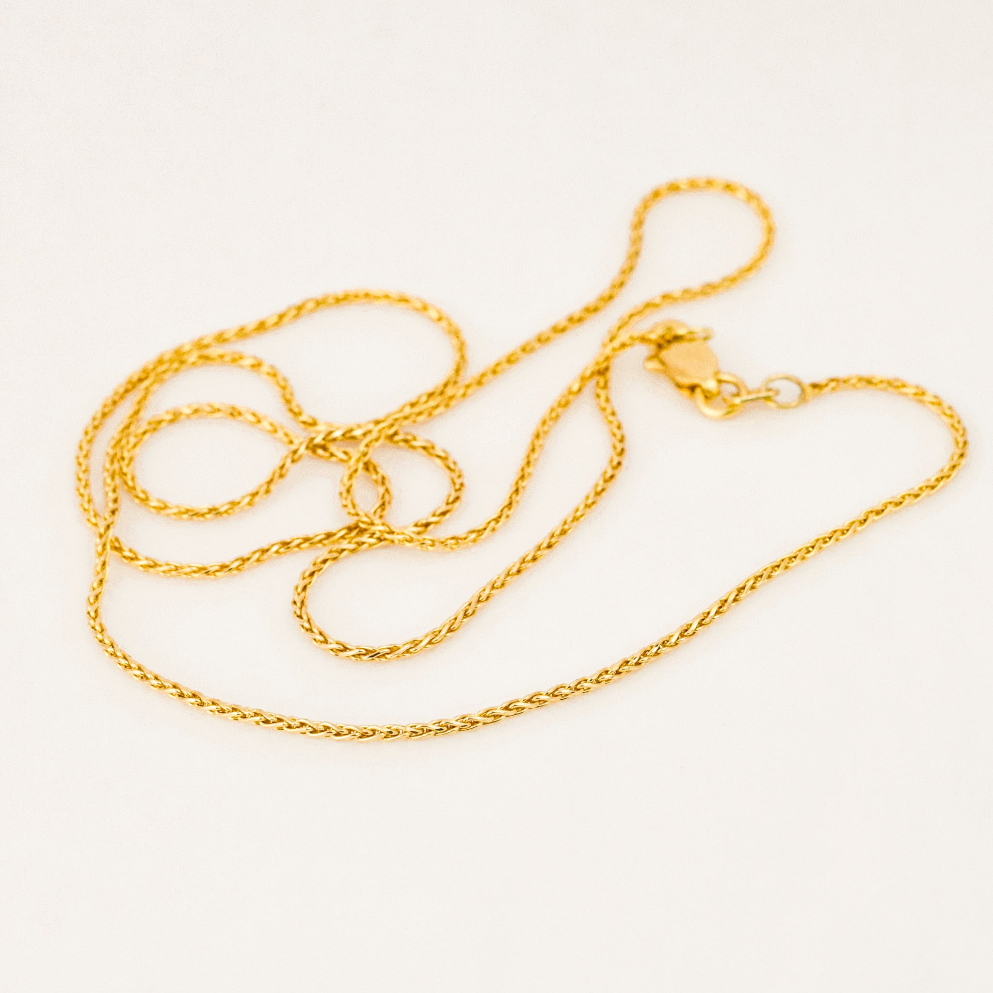 vintage 14k 18” Dainty Wheat Chain Necklace