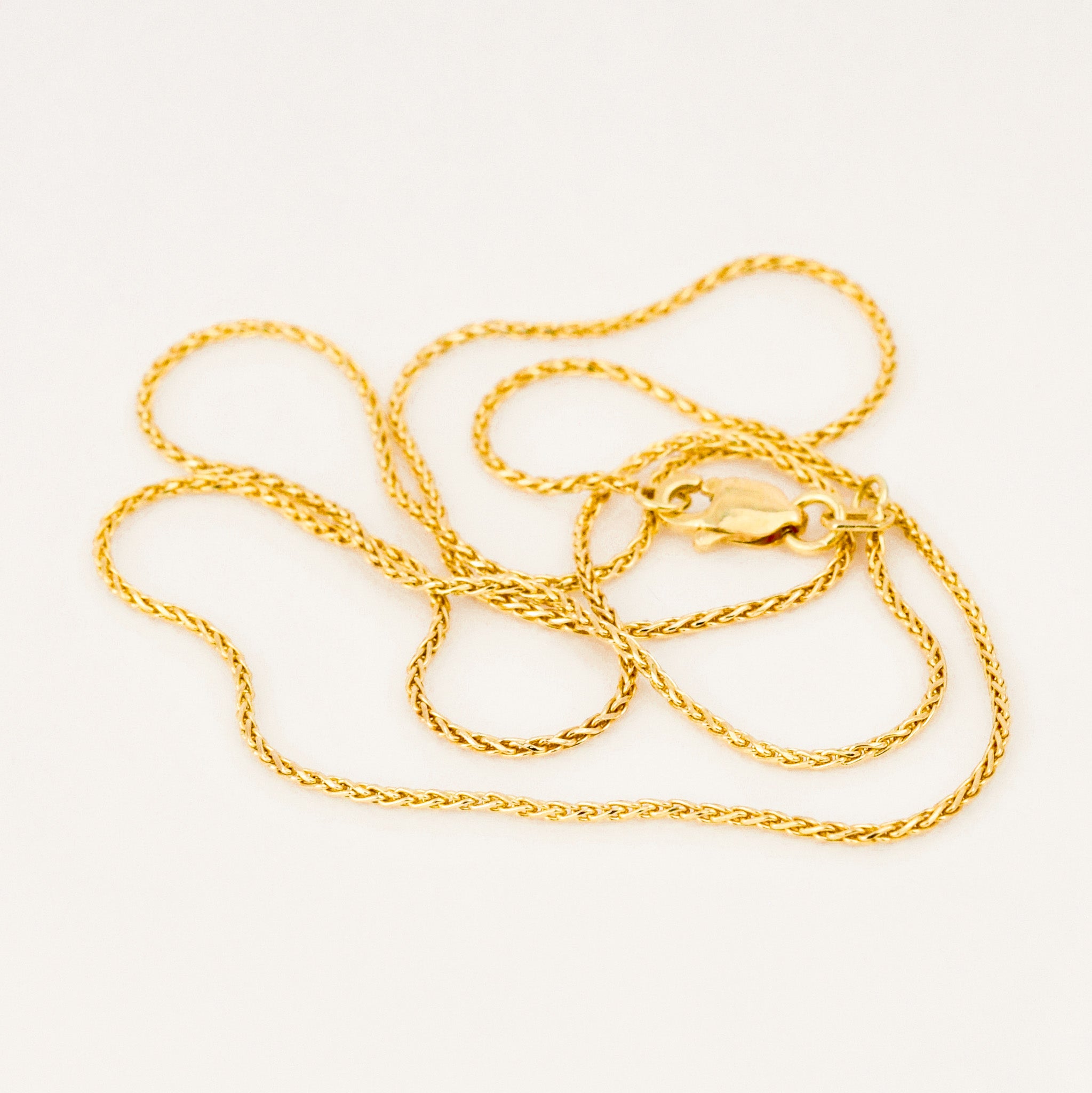 vintage 14k 18” Dainty Wheat Chain Necklace