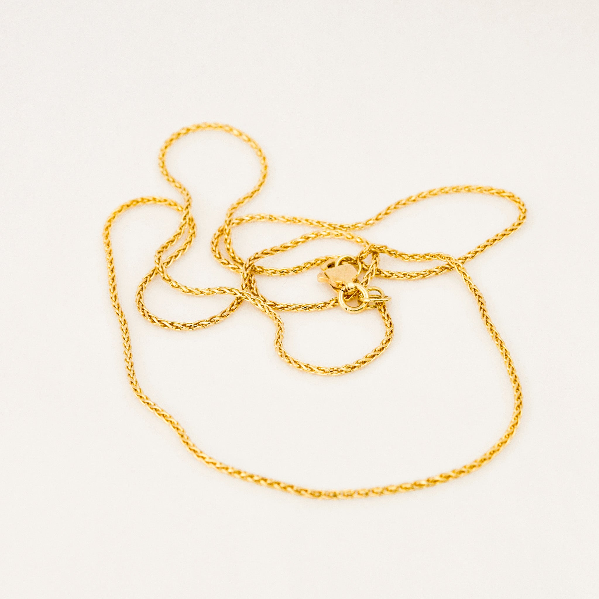 vintage 14k 18” Dainty Wheat Chain Necklace