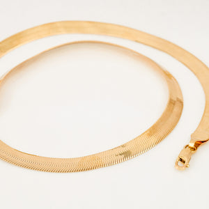 vintage 10k gold 18” Wide Herringbone Necklace