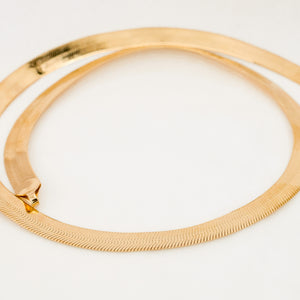 vintage 10k gold 18” Wide Herringbone Necklace