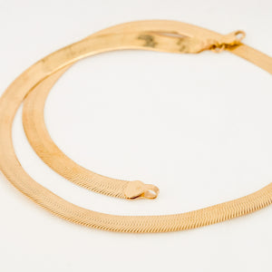 vintage 10k gold 18” Wide Herringbone Necklace