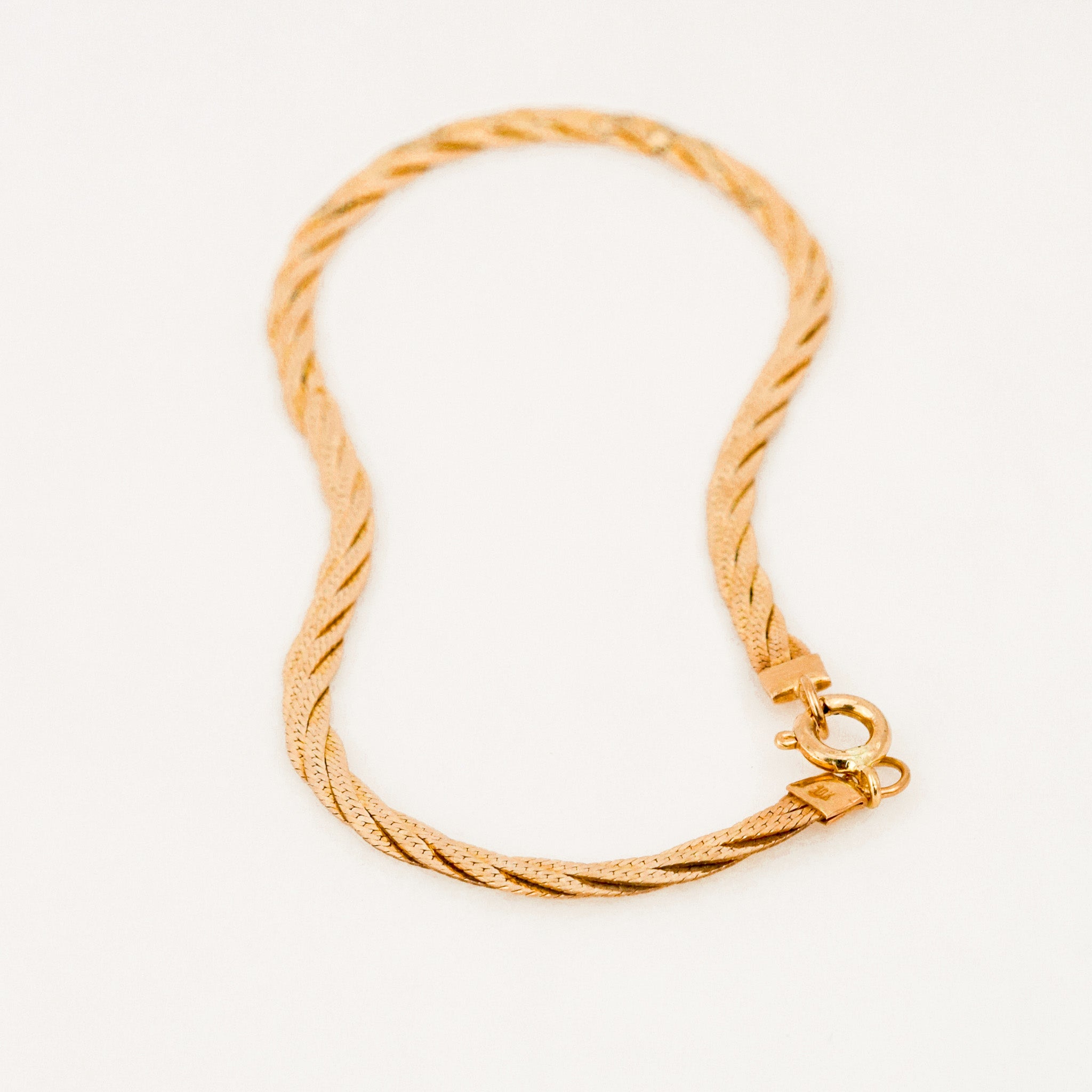 vintage 7” Braided Herringbone Bracelet