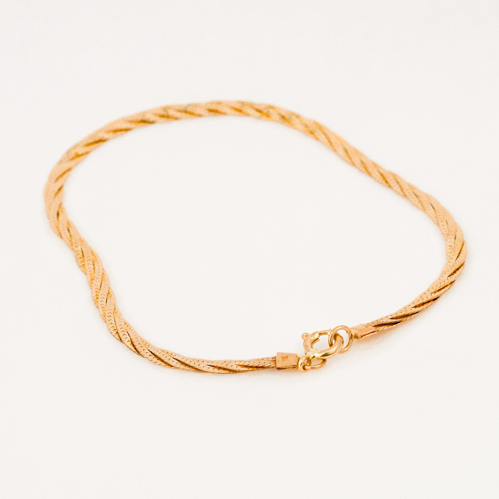 vintage 7” Braided Herringbone Bracelet