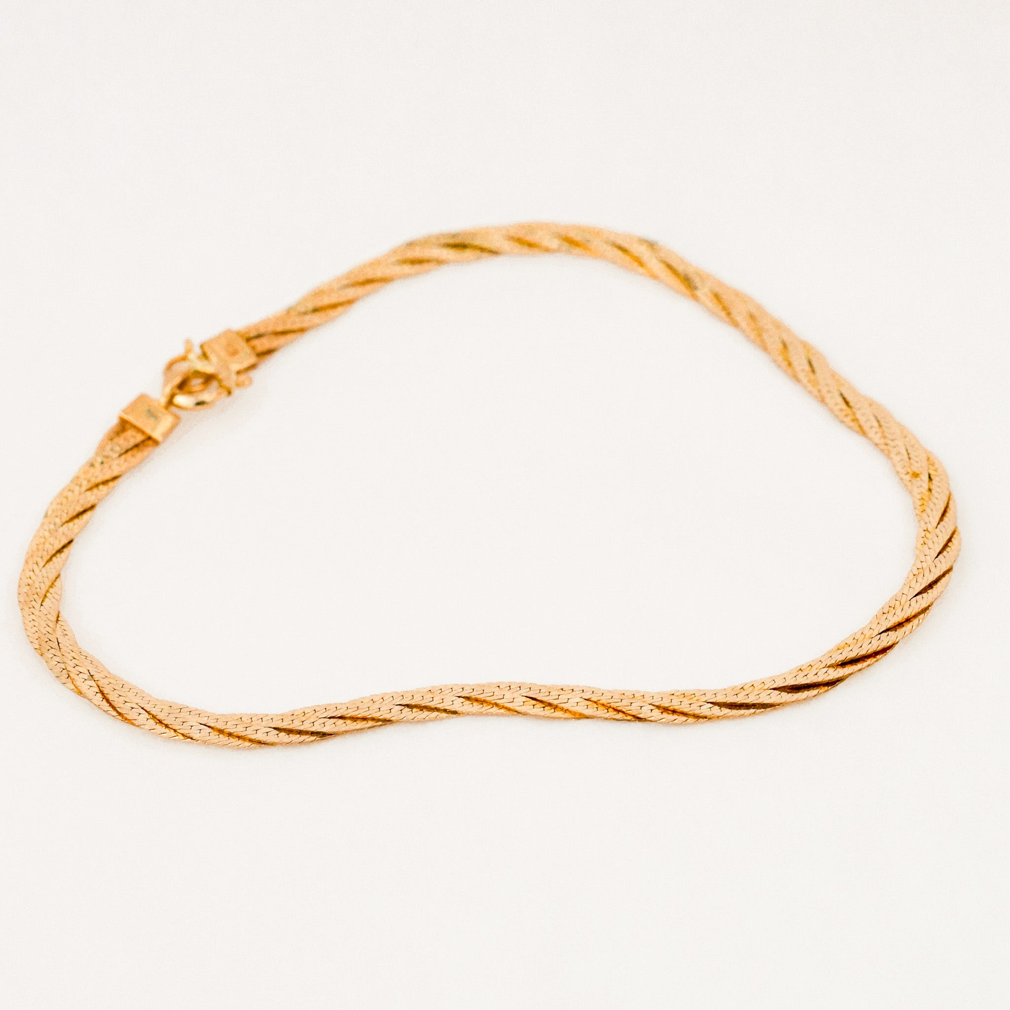 vintage 7” Braided Herringbone Bracelet