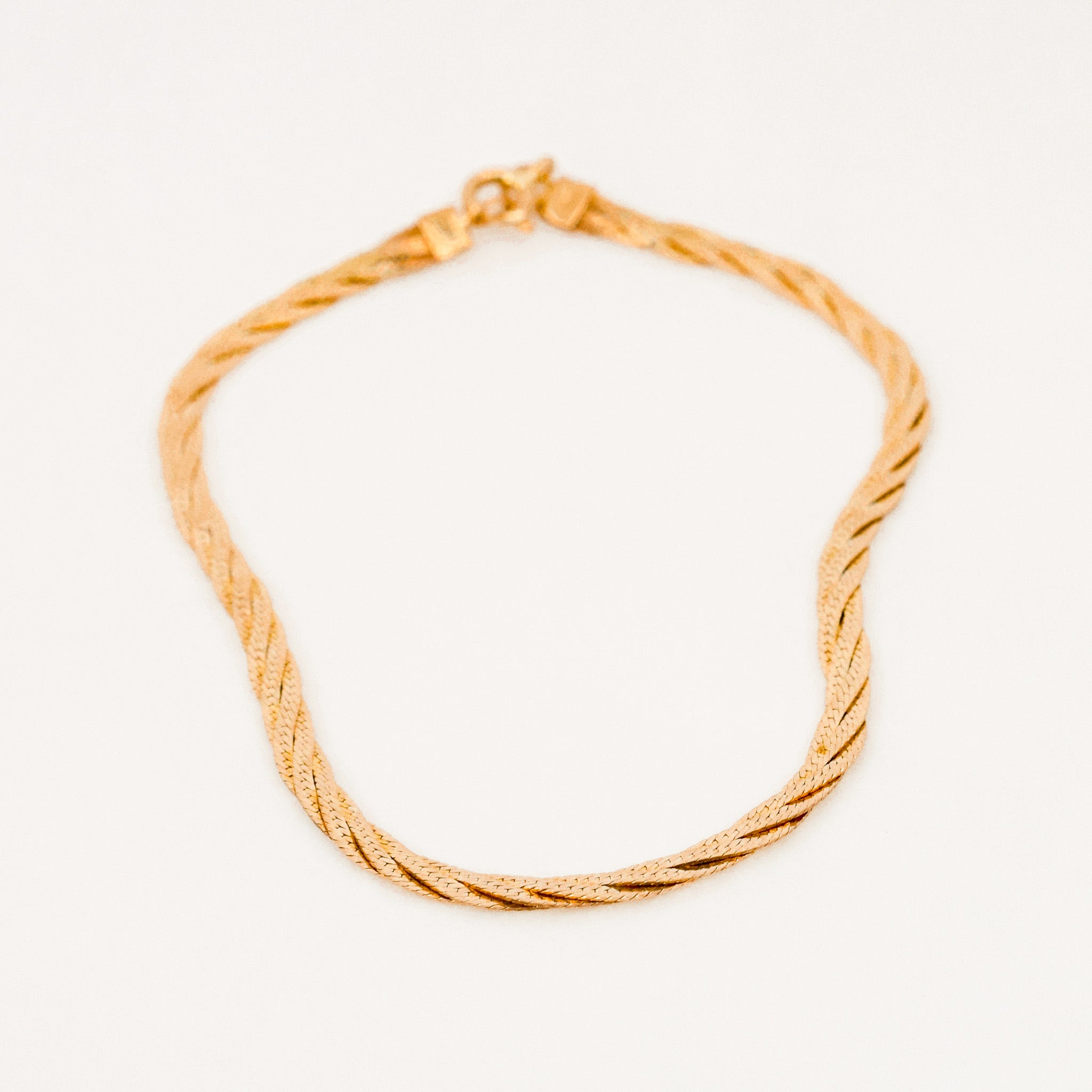 vintage 7” Braided Herringbone Bracelet