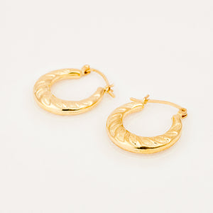 vintage 14k 22mm Rope Detail Hoops