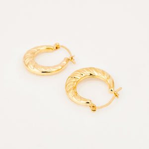 vintage 14k 22mm Rope Detail Hoops