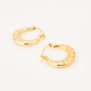 vintage 14k 22mm Rope Detail Hoops