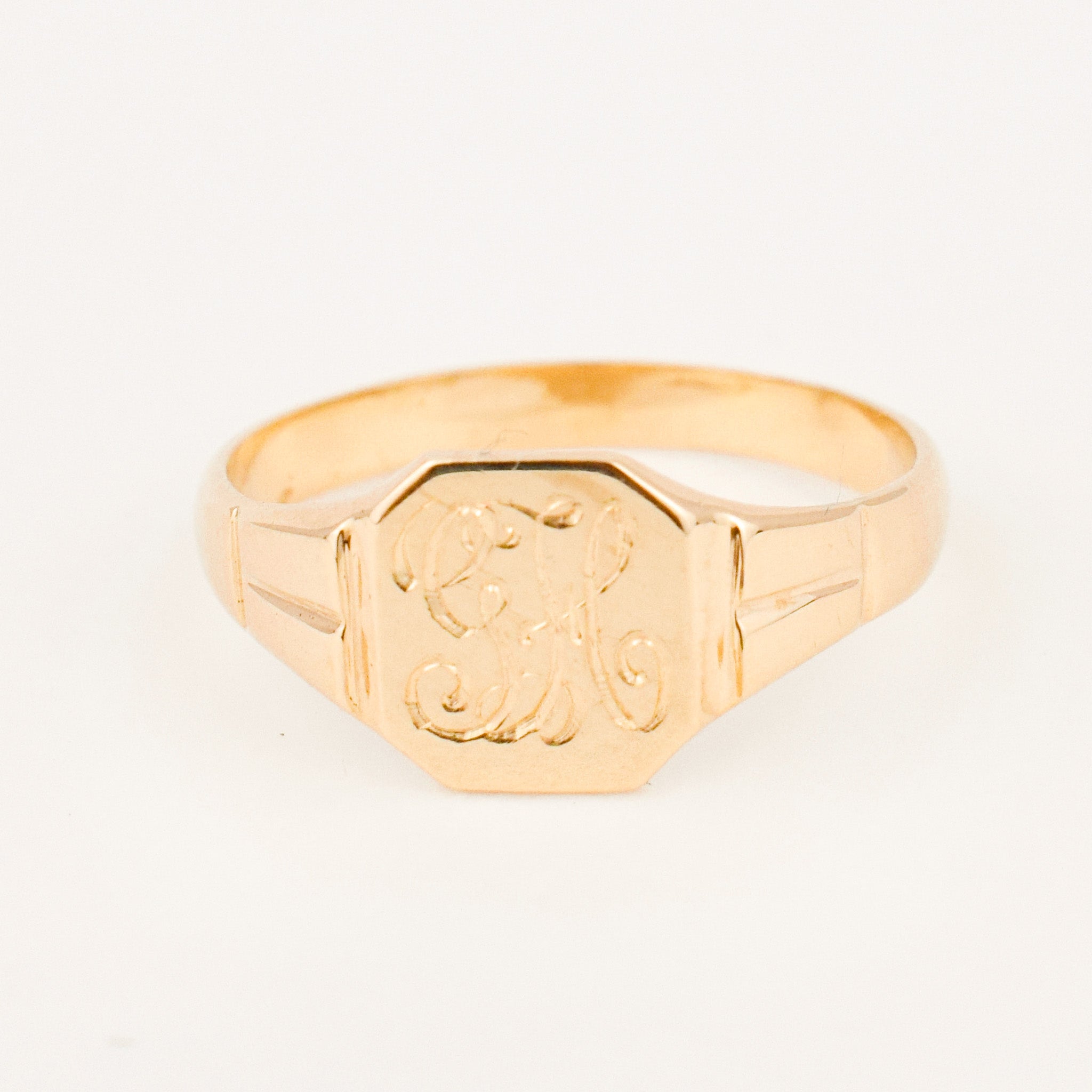 vintage 'GH' Signet Pinkie Ring
