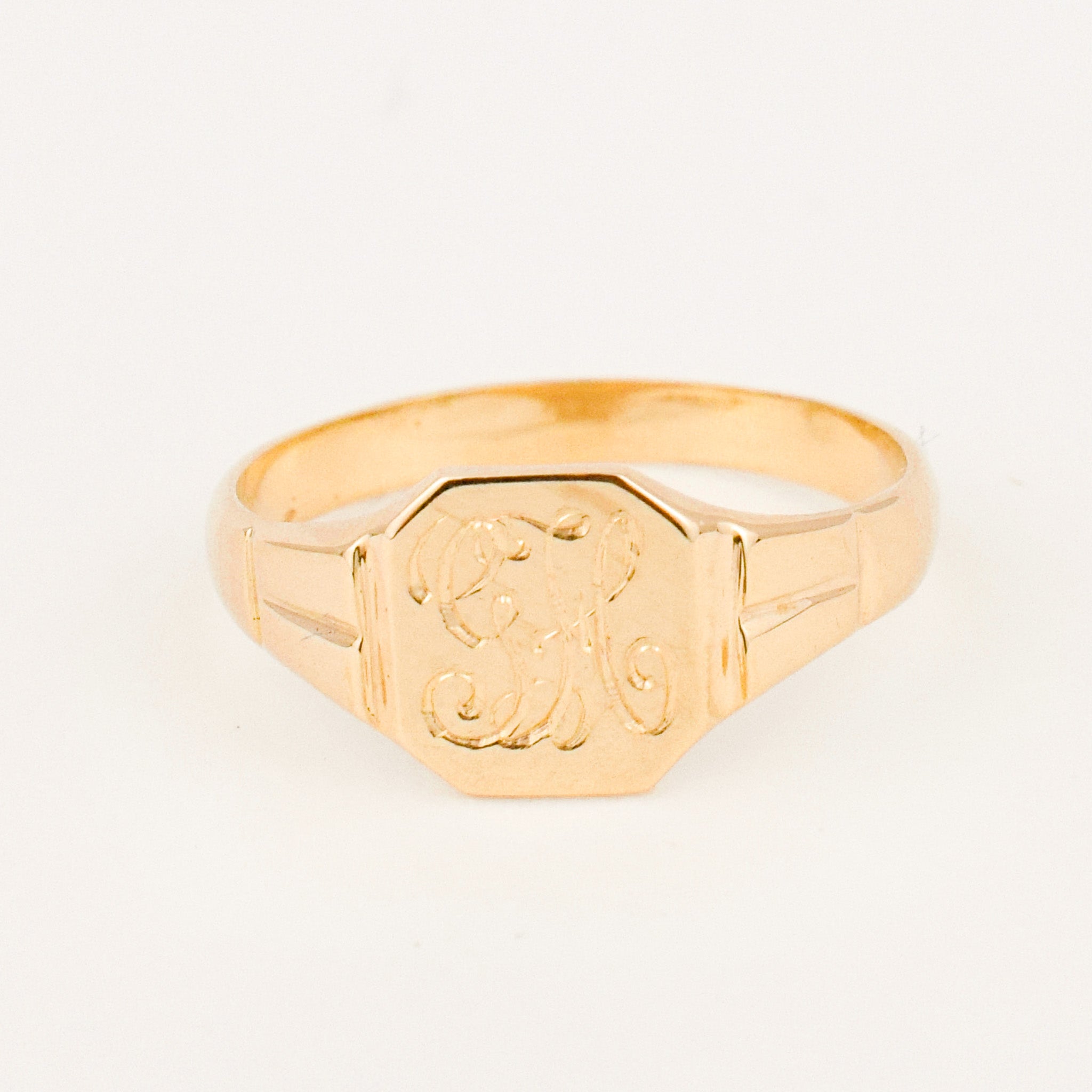 vintage 'GH' Signet Pinkie Ring