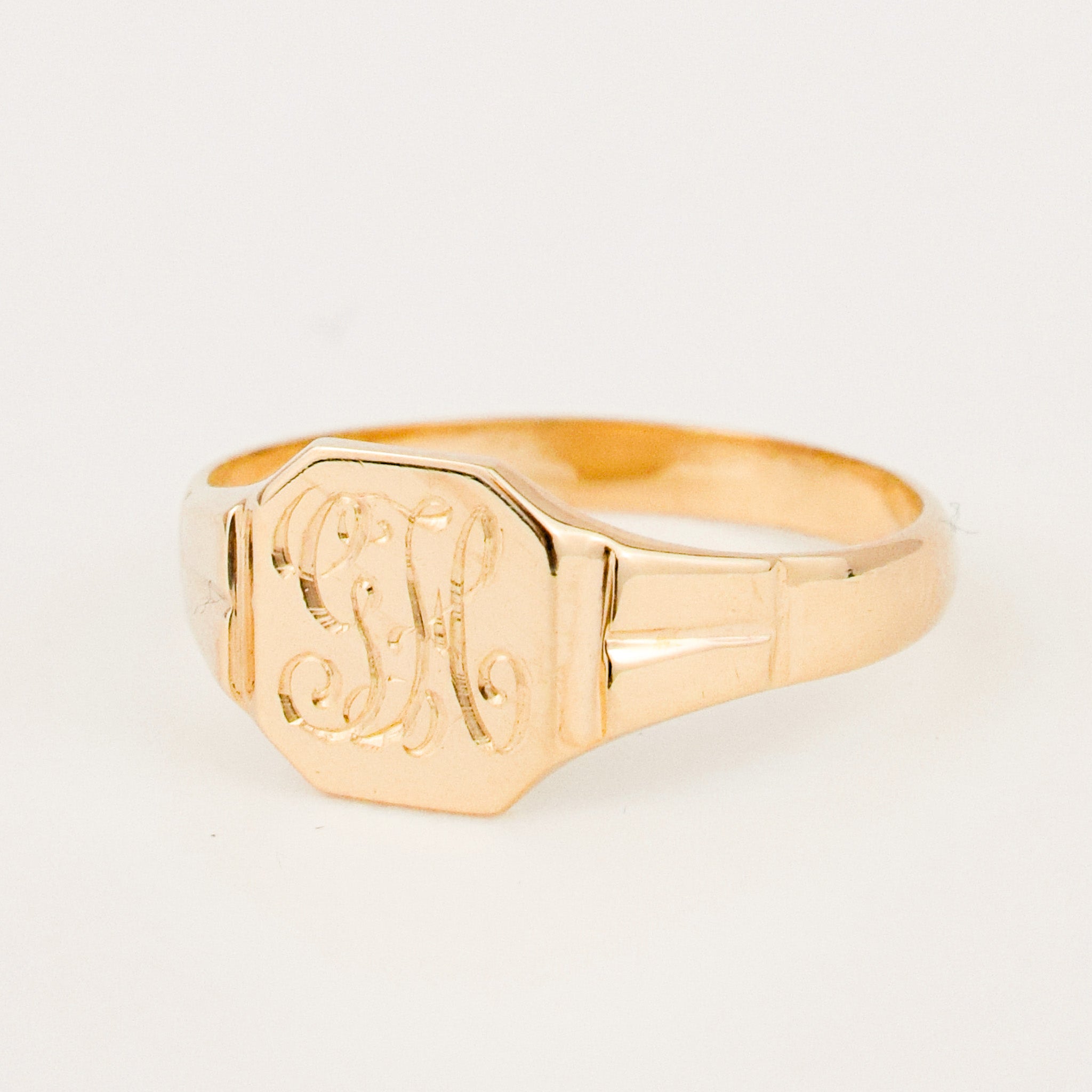 vintage 'GH' Signet Pinkie Ring