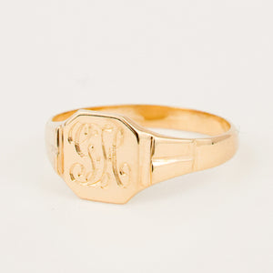 vintage 'GH' Signet Pinkie Ring