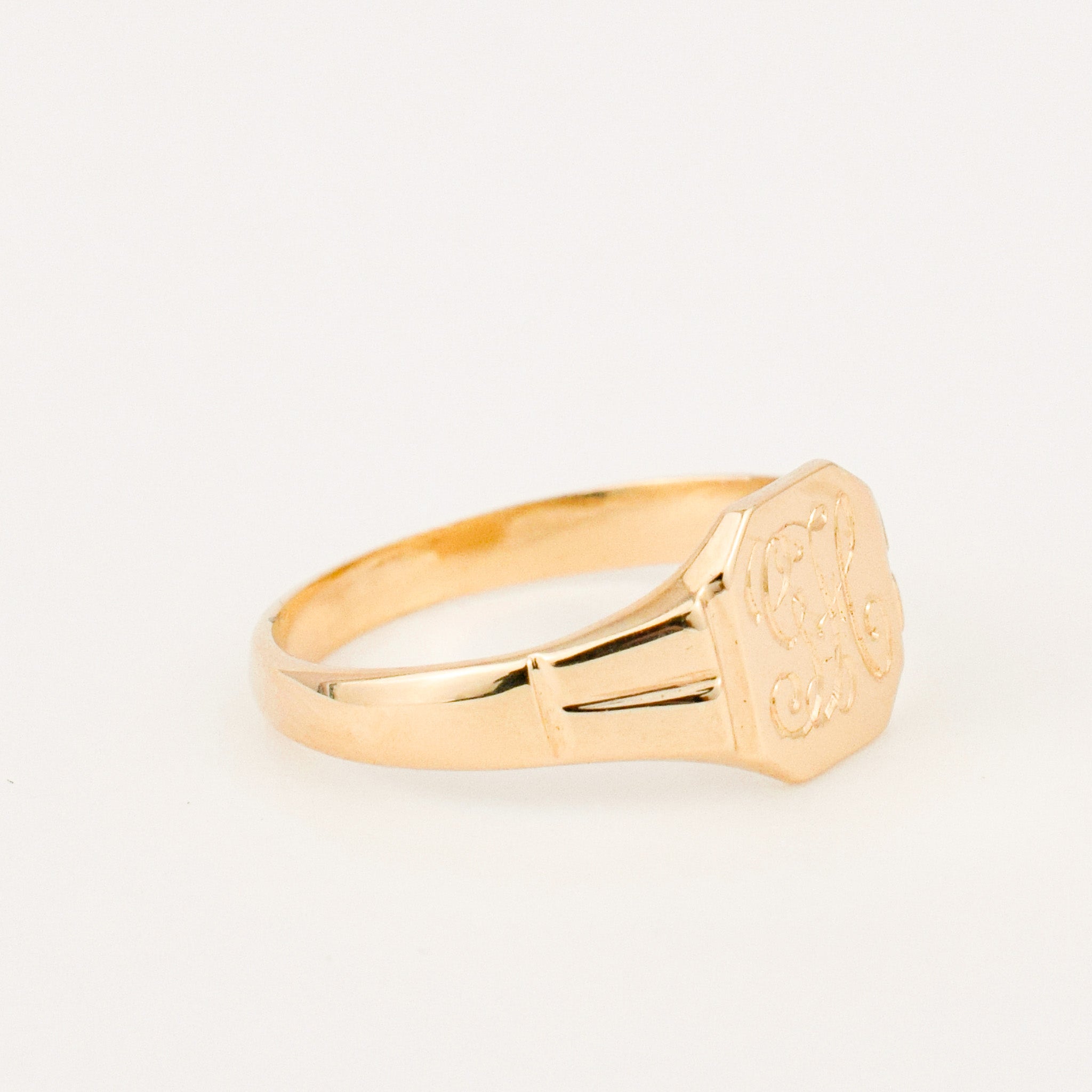 vintage 'GH' Signet Pinkie Ring