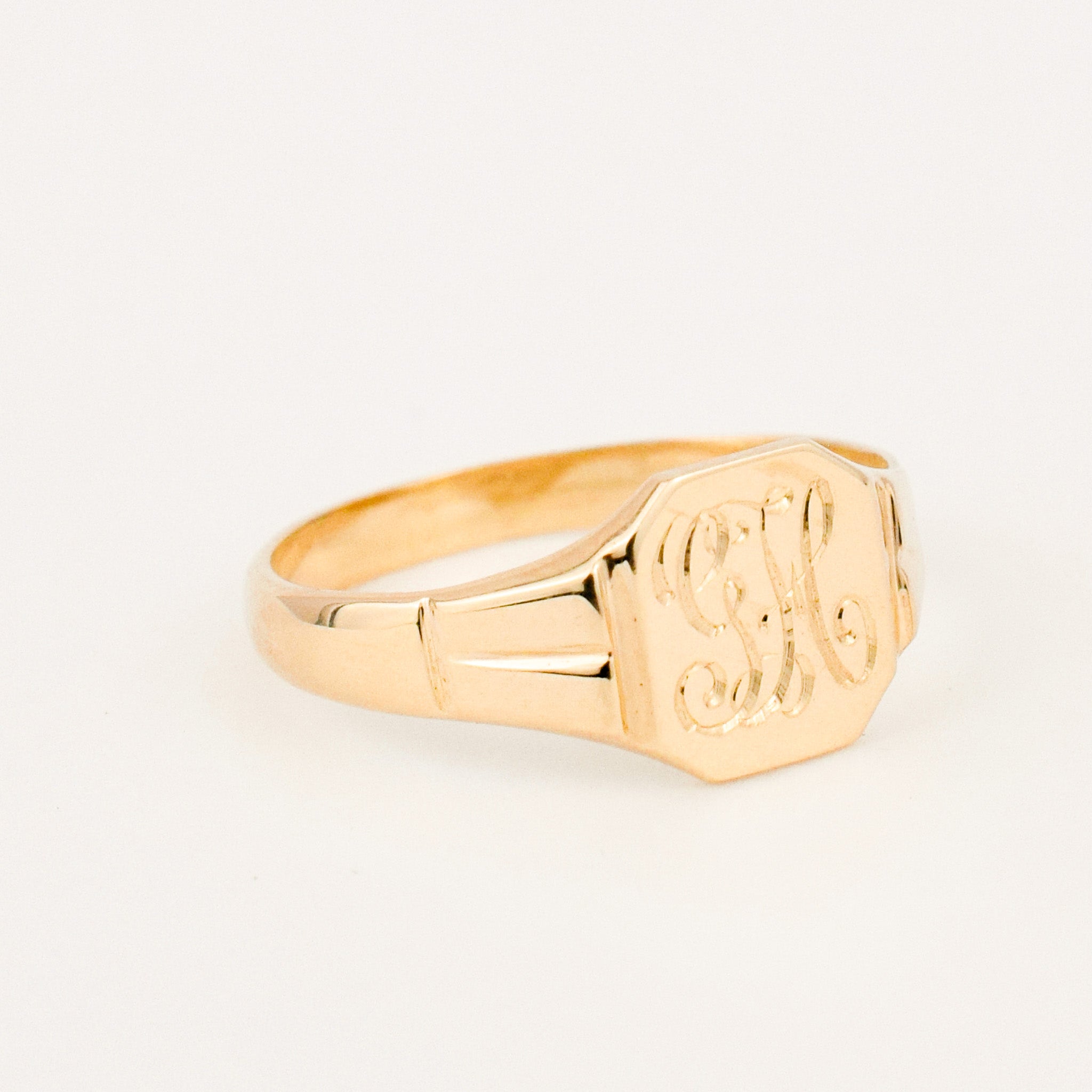 vintage 'GH' Signet Pinkie Ring
