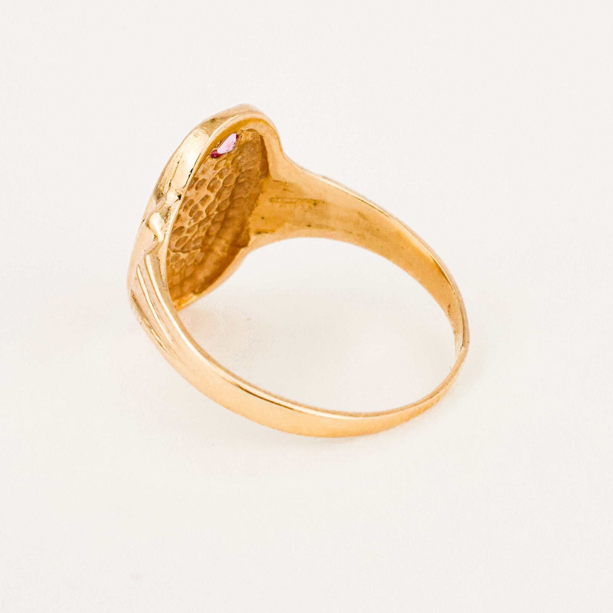 'S' Signet Ring with Pink Topaz