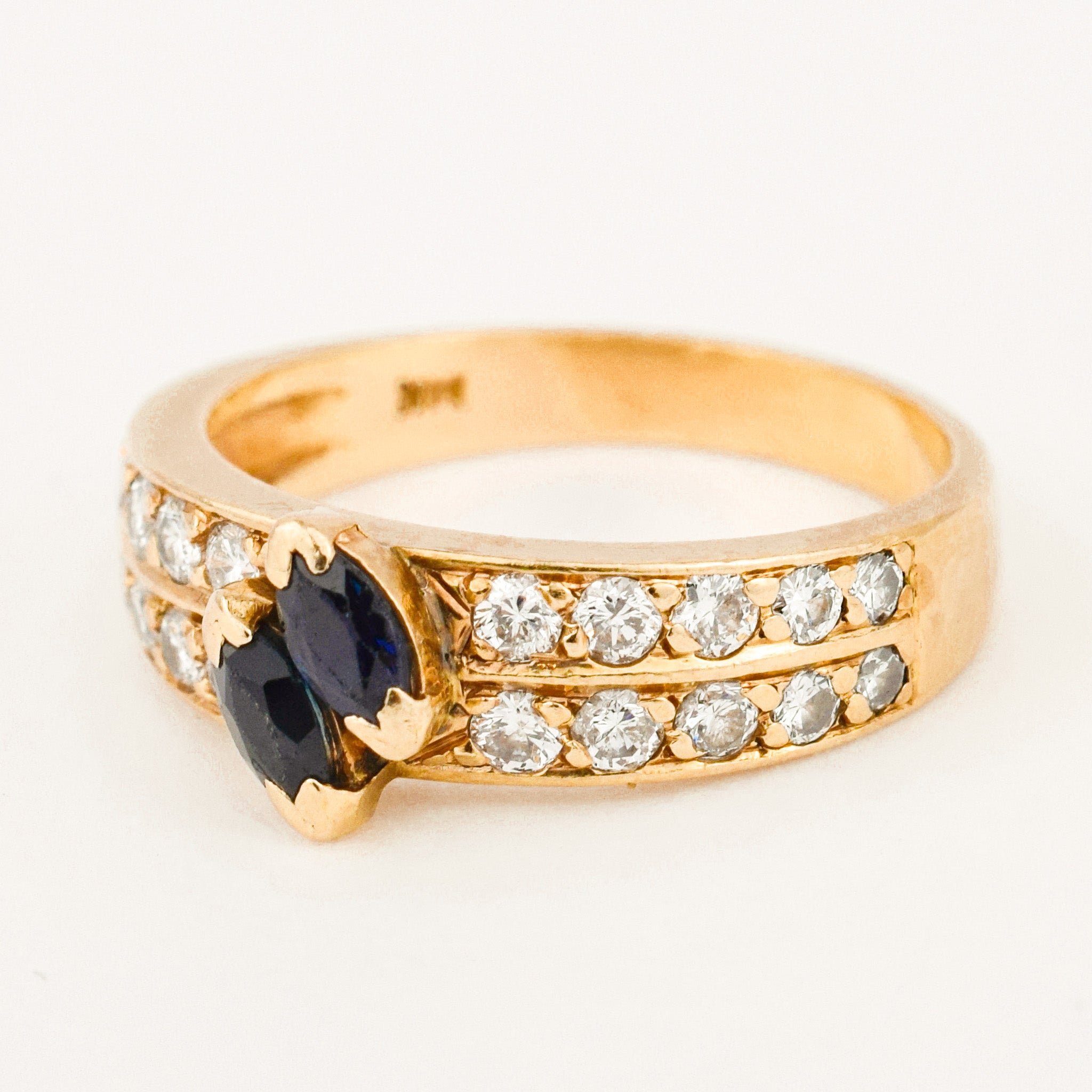 Marquise Sapphire and Diamond Band