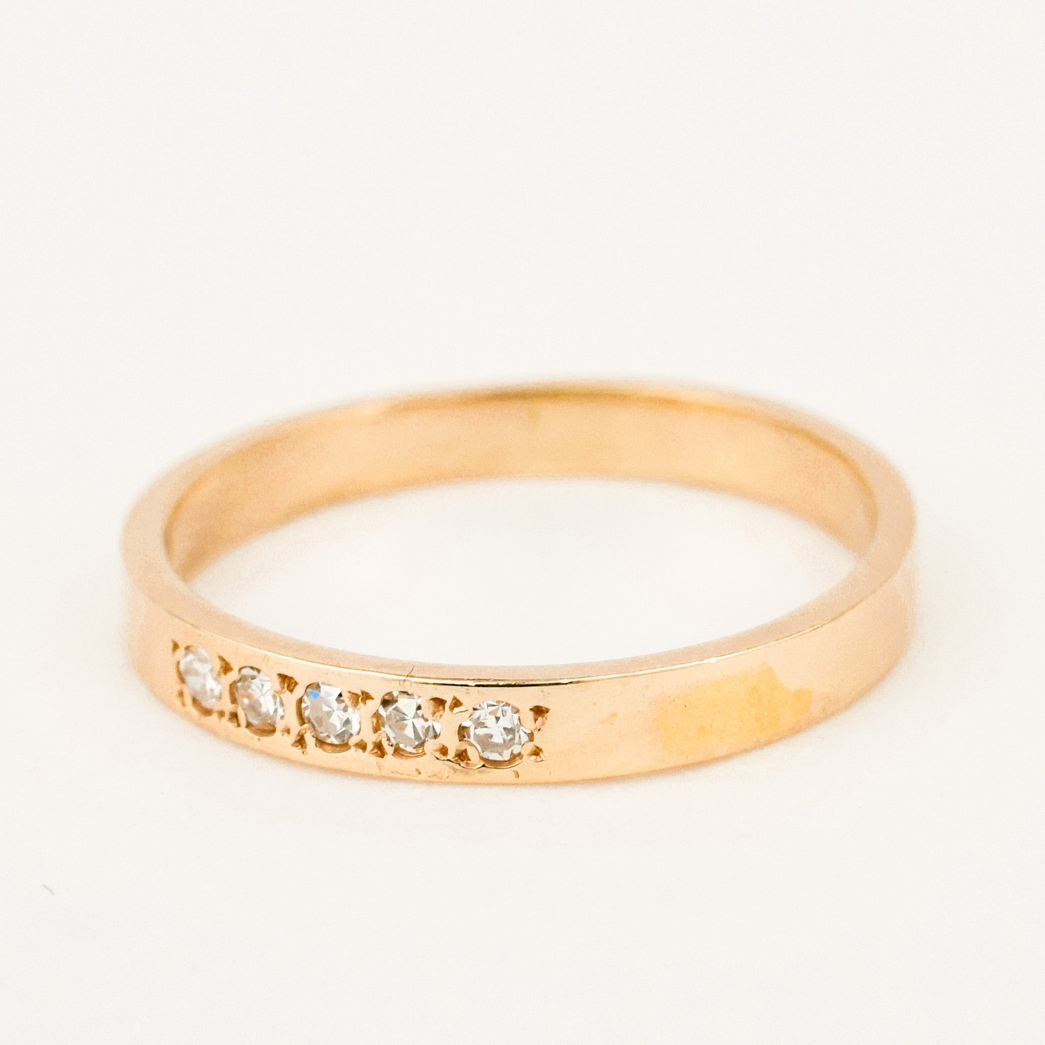 5 Diamond Celebratory Gold Band