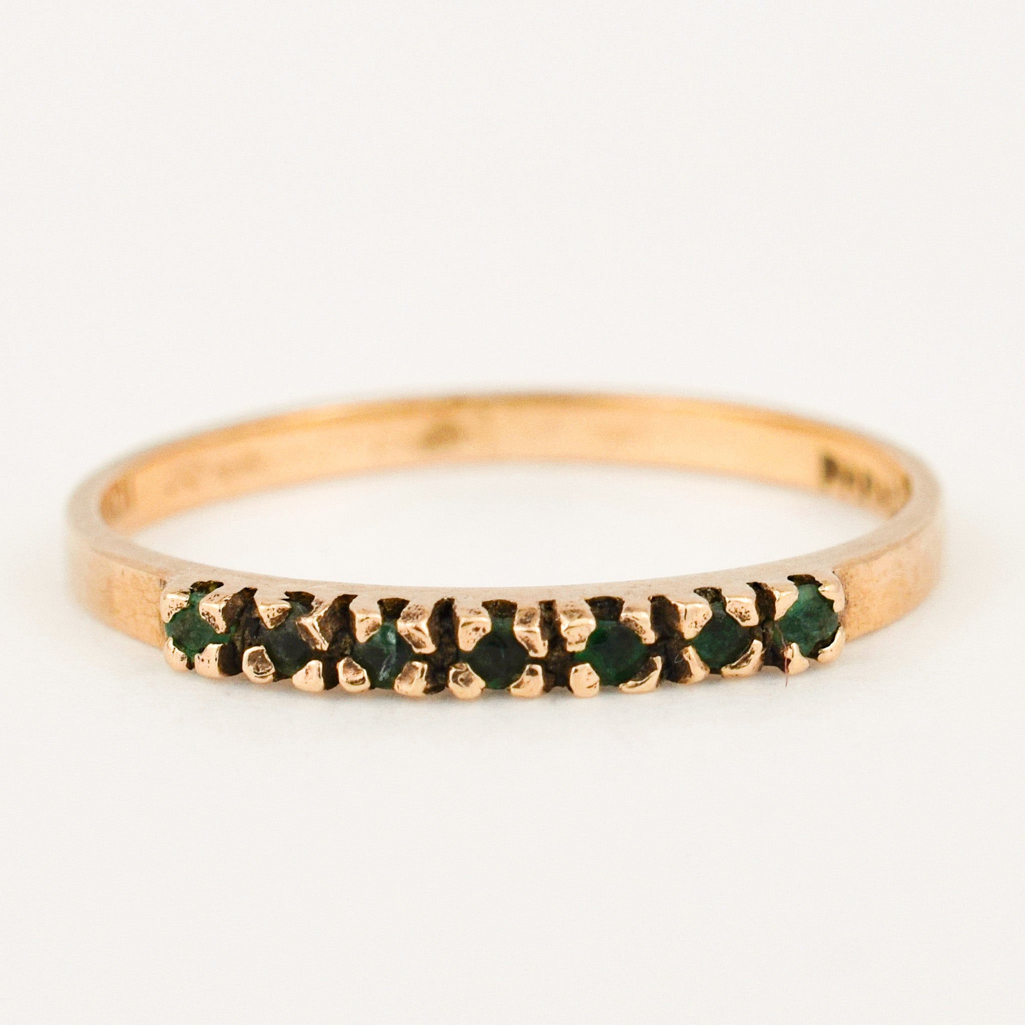 Delicate Emerald Gold Band