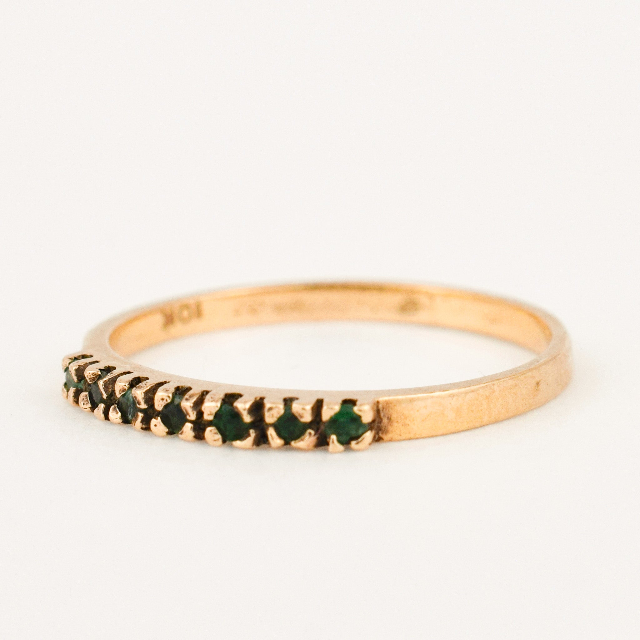 Delicate Emerald Gold Band
