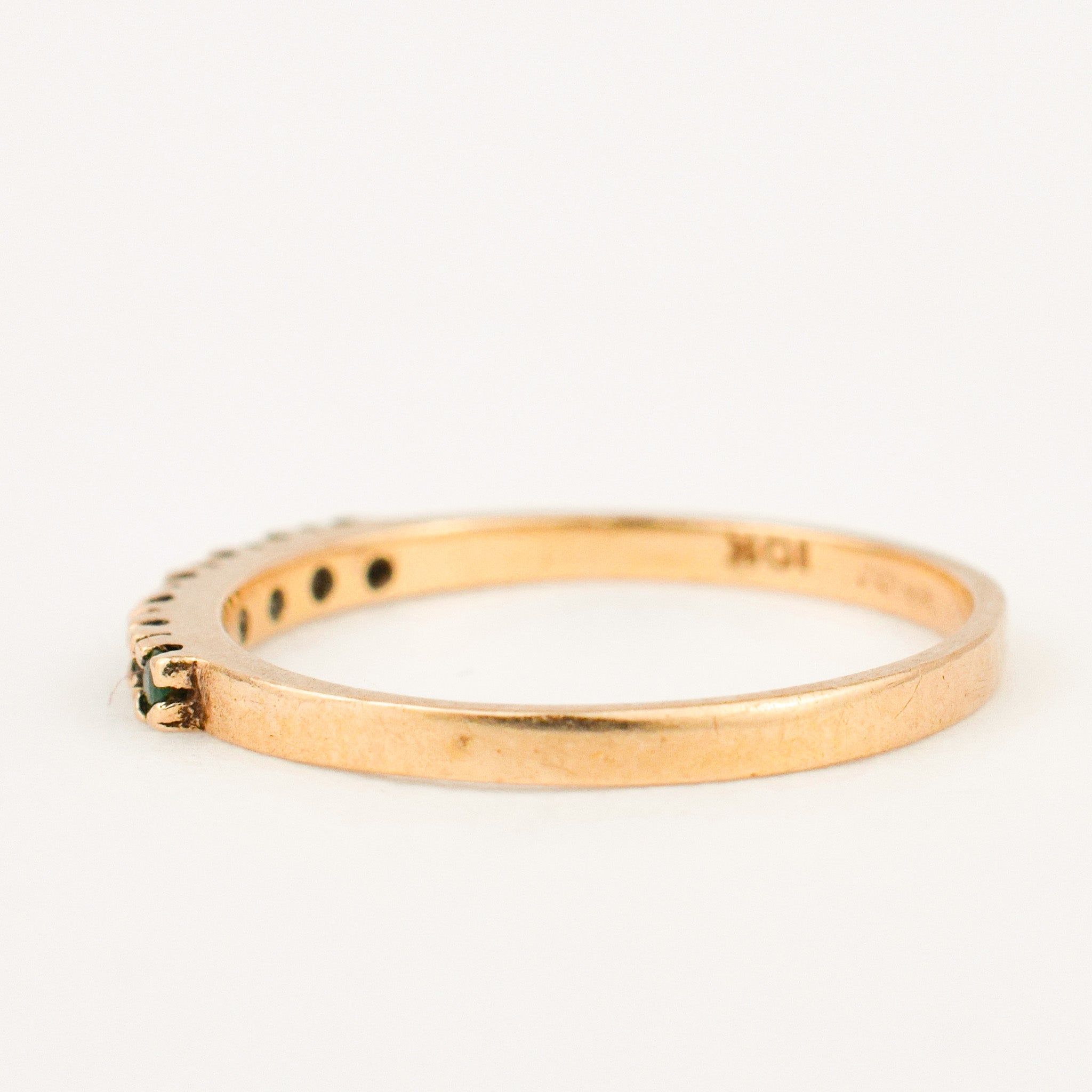 Delicate Emerald Gold Band