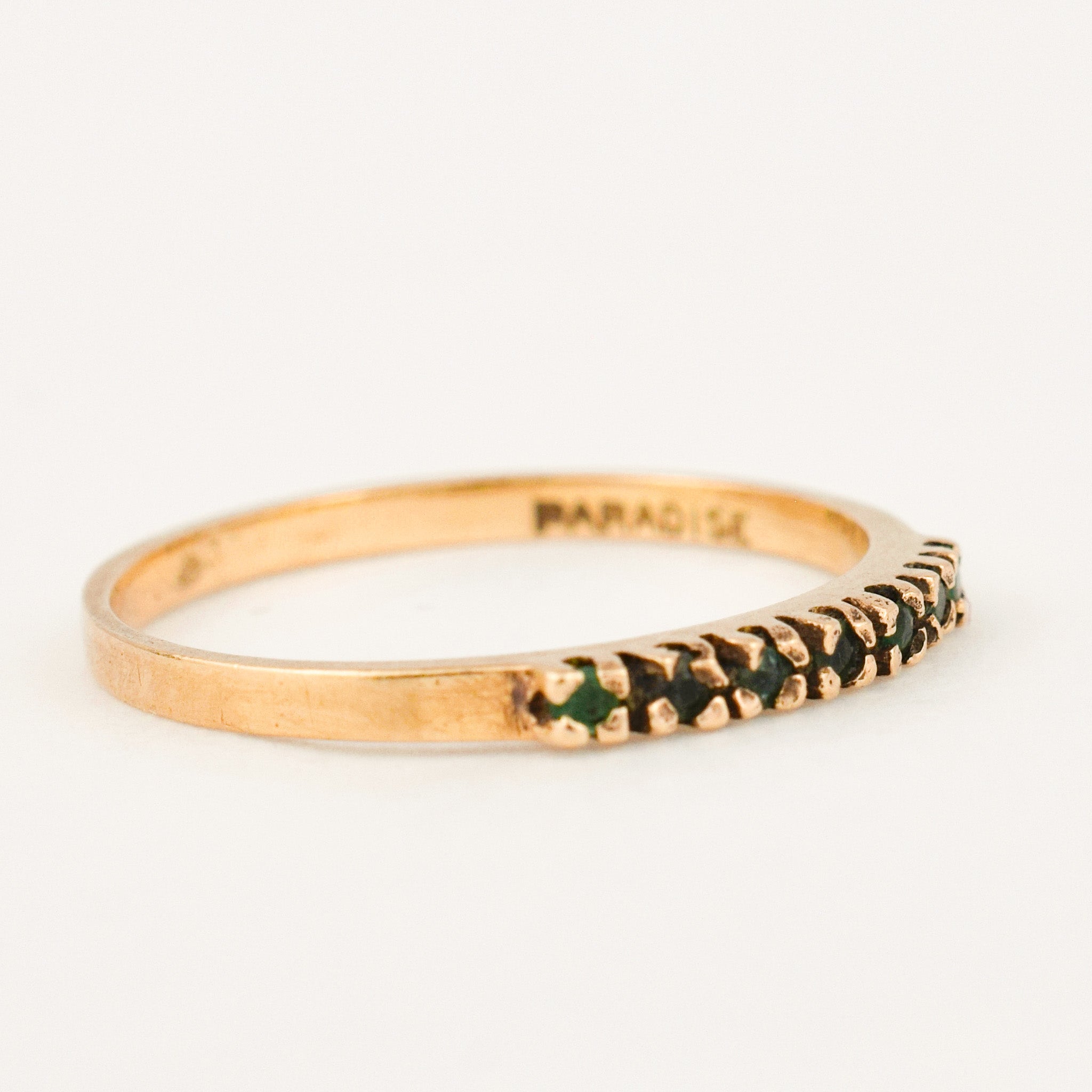 Delicate Emerald Gold Band