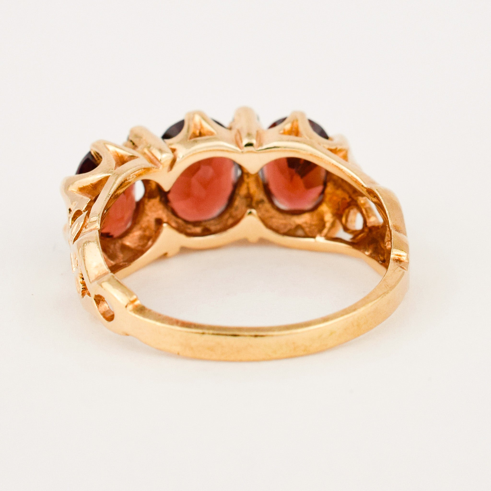 Ethereal Garnet and Diamond Trilogy Ring