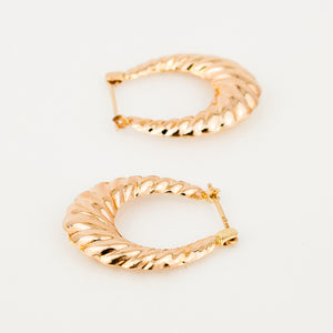Scalloped Gold Hoops