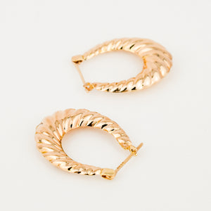Scalloped Gold Hoops