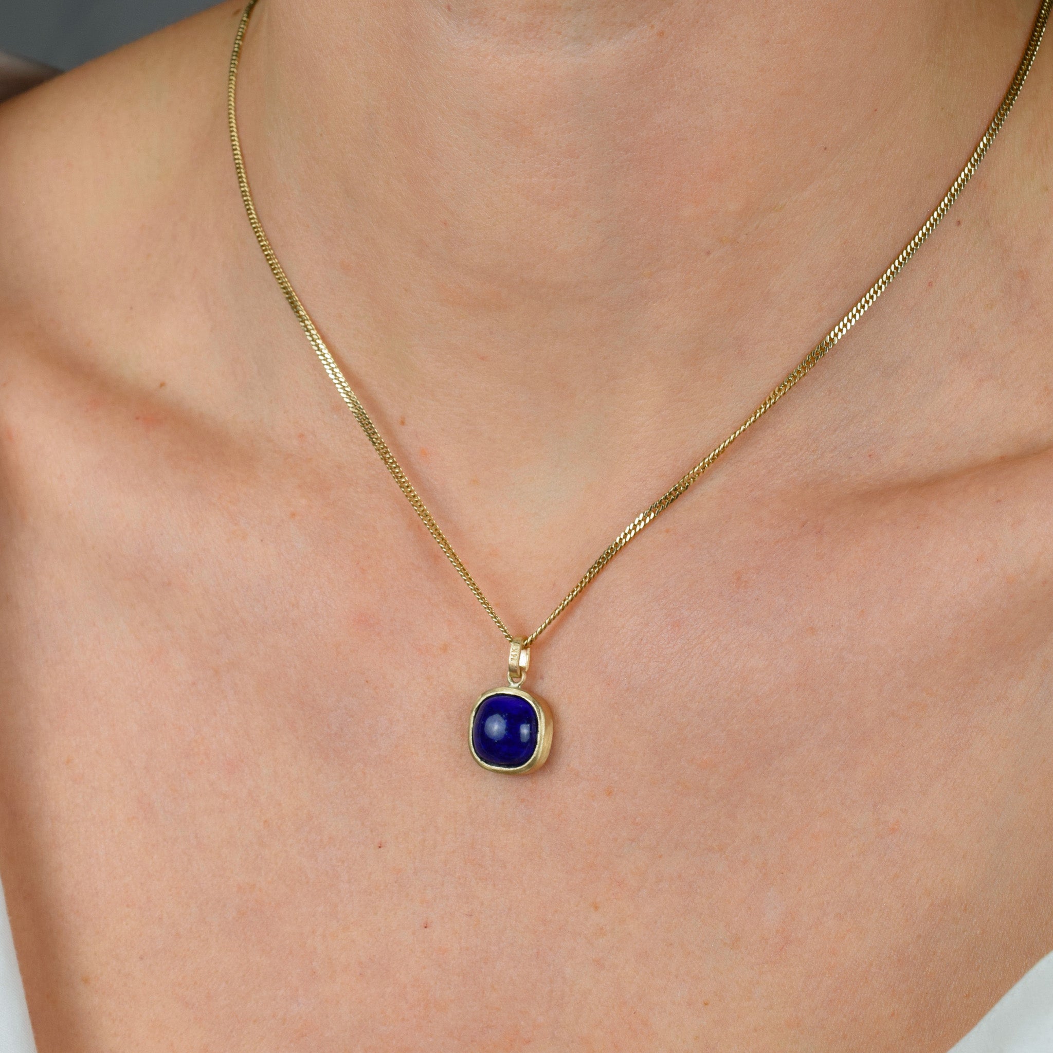Bezel Set Lapis Lazuli Pendant